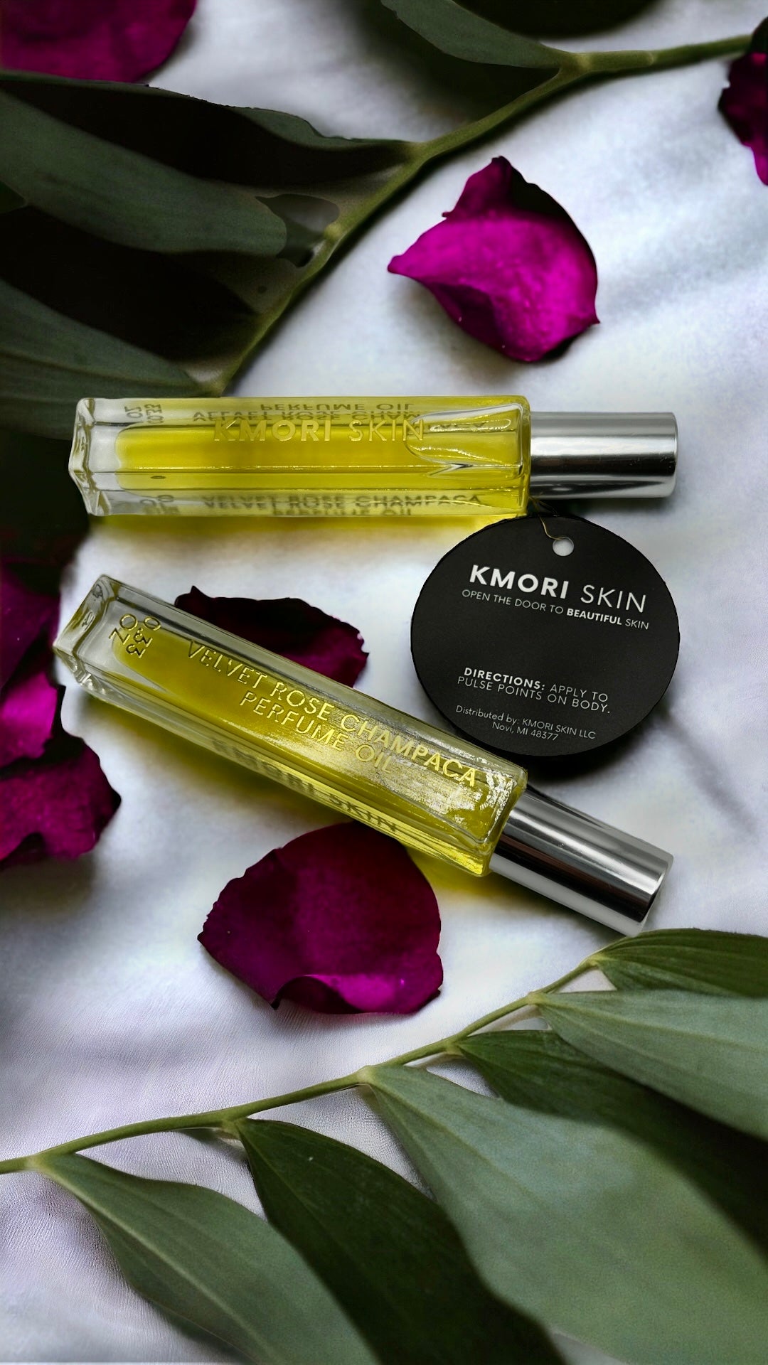 KMORI SKIN Perfume Oil Roller Ball: Velvet Rose Champaca